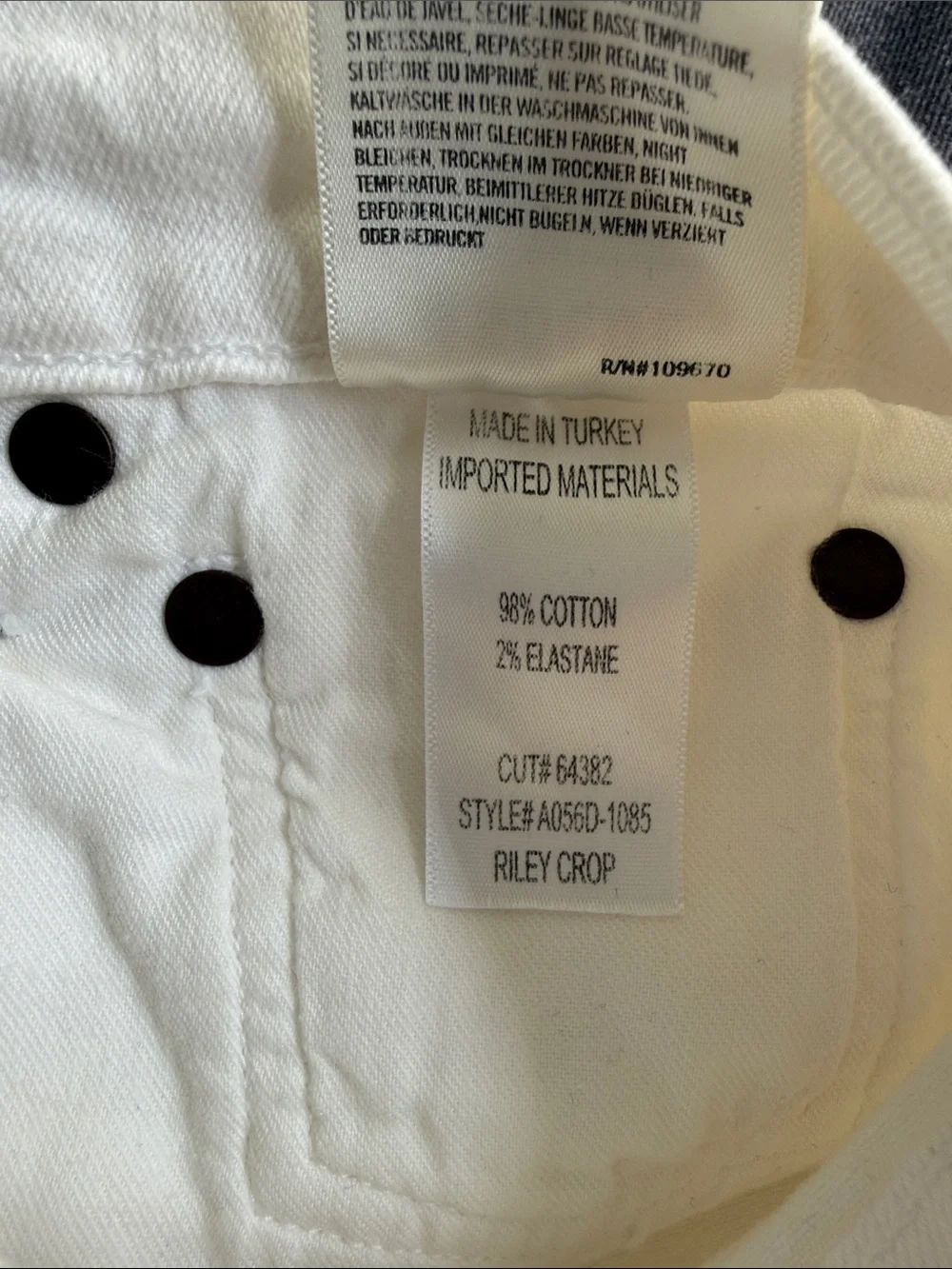 Agolde Riley Crop Jeans White Size 27